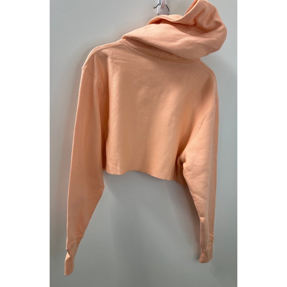 NWT Champion Reverse Weave Cropped Cut Off Hoodie Sweatshirt Peach XL Oversized - Picture 4 of 7